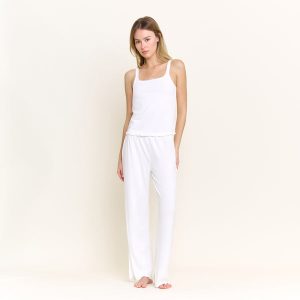 Blissful Tank Pant Set in White