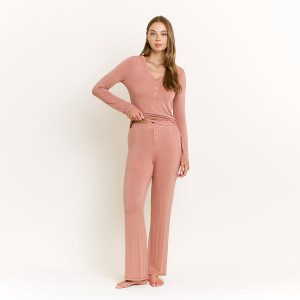 Dreamland Long Henley Set in Hazel