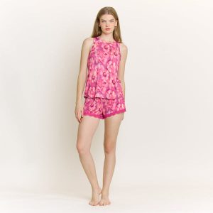 All American Tank Shortie Set in Magenta Floral