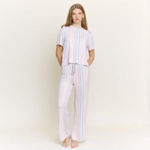 All American Tee Pant Set in Dew Multi Stripe