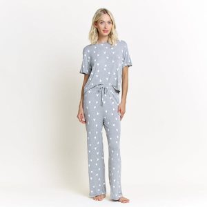 All American Tee Pant Set in Heather Grey Hearts
