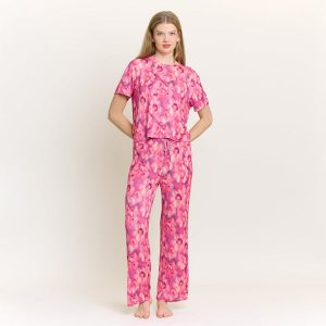 All American Tee Pant Set in Magenta Floral