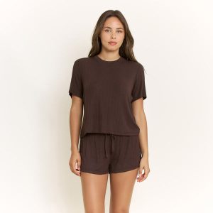 Cloud Modal Tee in Chocolate