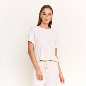 Cloud Modal Tee in Heather Oatmeal