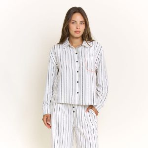 Nap Era Long Sleeve Top in Ivory Stripe