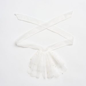 Pretty in Pearls Tie Booty Veil in White