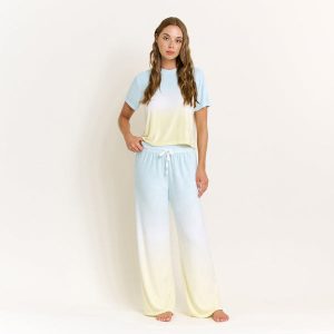 Take A Break Tee Pant Set in Sunrise Dip-Dye